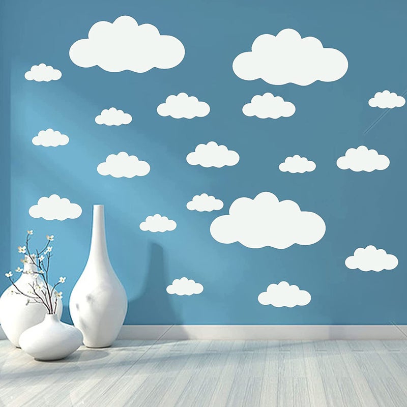 thovorrnl Big Clouds Wall Decals Removable DIY Large Vinyl Sticker Self Adhesive Wallpaper for Living Room Nursery Children Baby Kids Boys Girls Bedroom Decor Home Art Mural Dec - Image 1